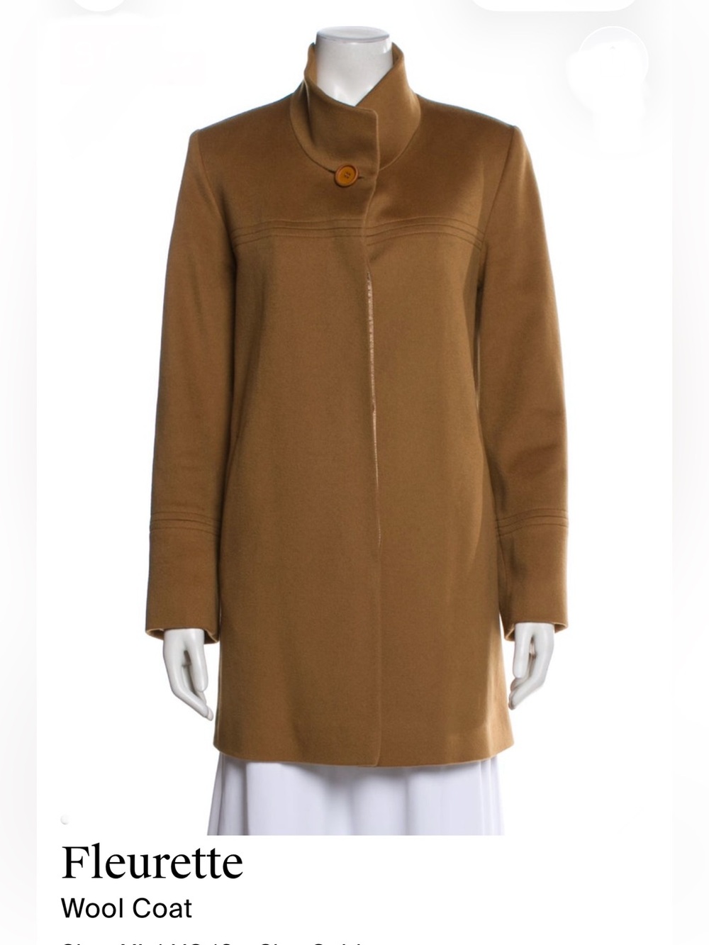 Fleurette Camel Wool Coat